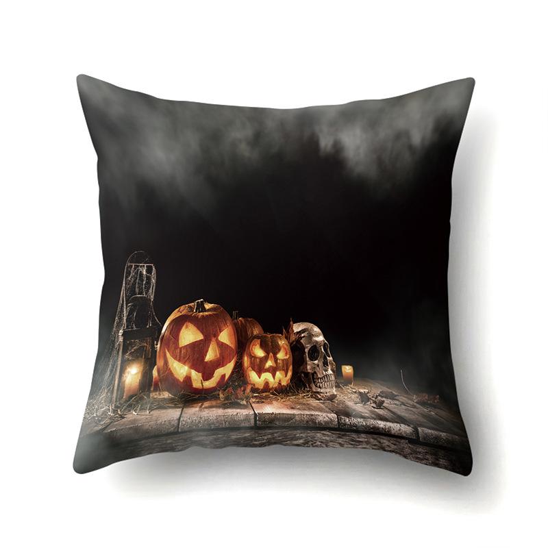 Halloween Polyester Pillow Case Car Waist Pillow Pumpkin Sofa Cushion Cover Office Living Room Pillow Case