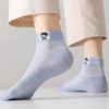 Men Summer Thin Cotton Mesh Breathable Socks Sports Casual Fashion Label Short Tube Boat Socks for Men Comfortable Lightweight