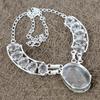 White Topaz Gemstone Handmade 925 Sterling Silver Jewelry Necklace 18" KKG-436