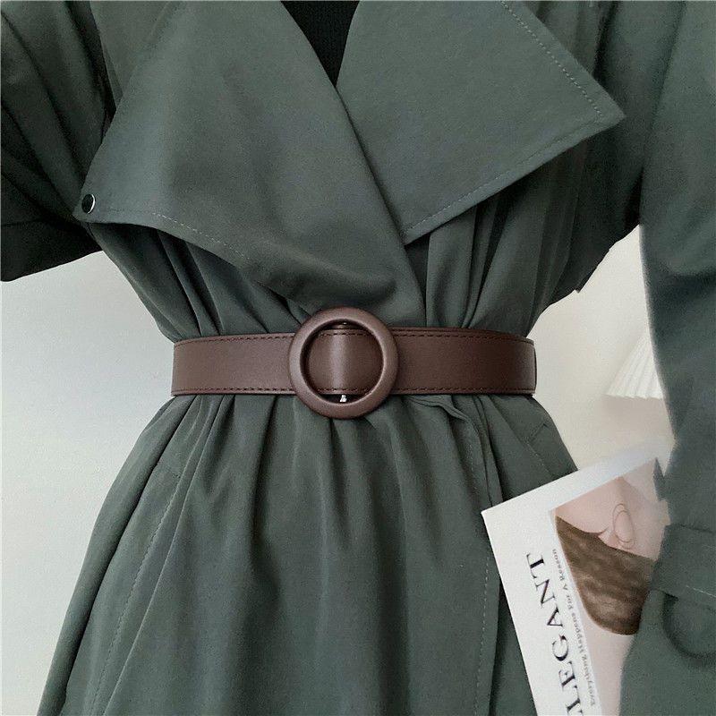 Chic Black Coffee Beige Navy Red Pu Waist Belt Perfect For Fall Outfits And Coats