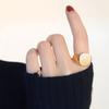 Women Signet Ring Polished Seal Chunky Oval Width Ring Stainless Steel Simple Punk Fashion Jewelry Accessories