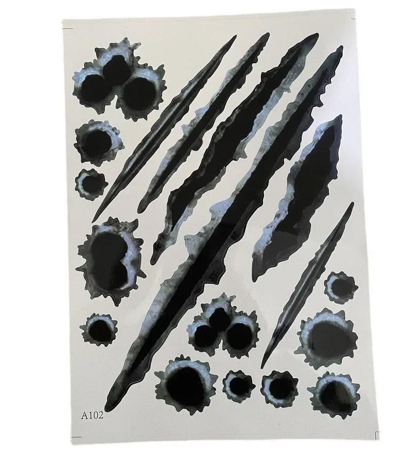 NEW 1Pcs Funny Car Stickers 3D Bullet Hole Car Side Car-covers Motorcycle Scratch Realistic Bullet Hole Waterproof Accessories