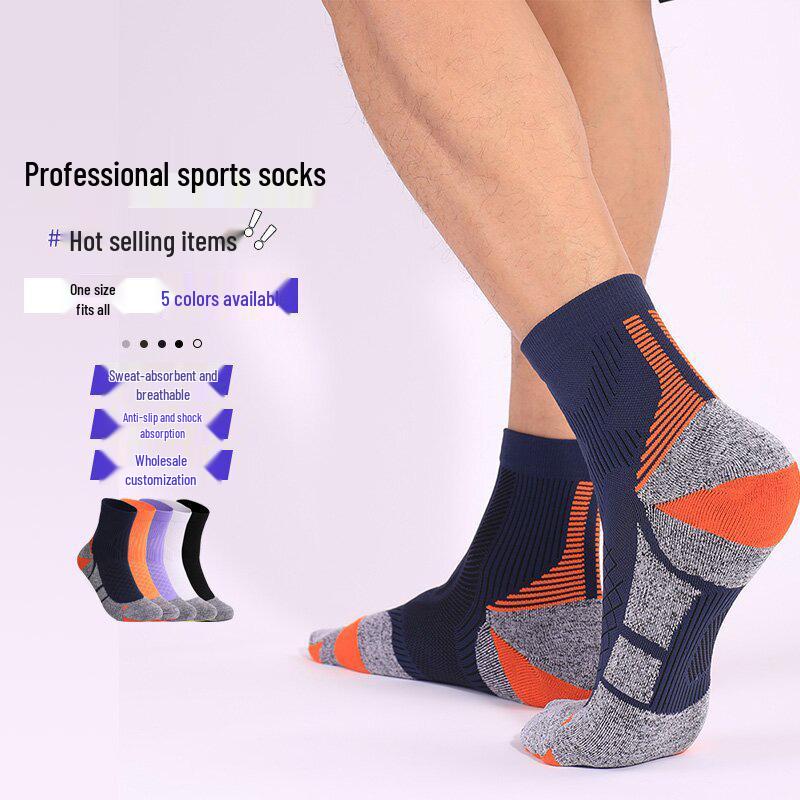 CoolMax Antibacterial & Odor-Resistant Sports Socks: Thickened, Towel Bottom, Quick-Drying for Badminton, Marathon, and Professional Running.