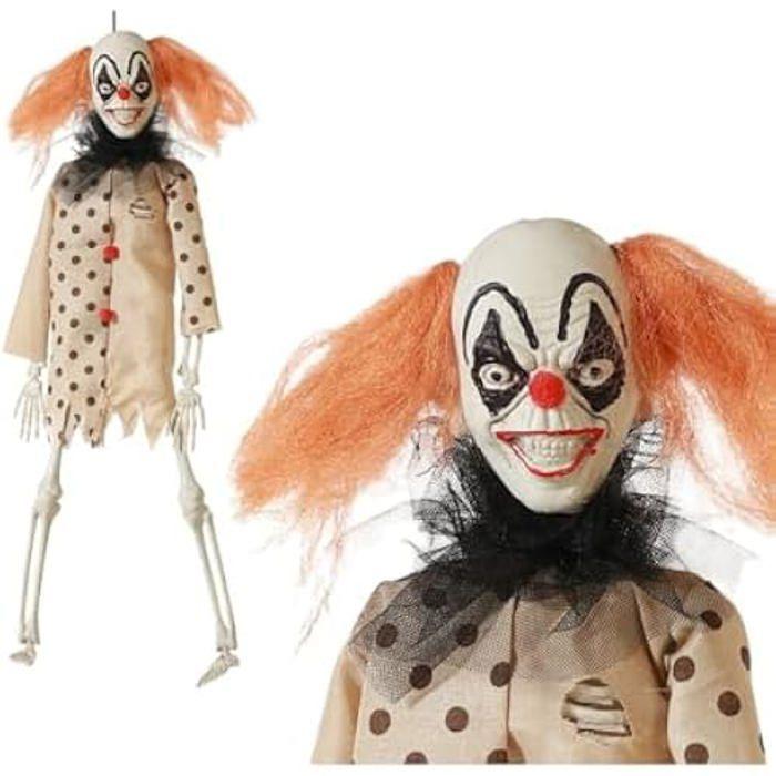 Décoration Halloween - Squelette Clown - 40 cm - Multicolore - Mixte