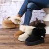 2025 New Muffin Bottom Sleeve Boots Snow Boots Artificial Short Plush Warm Winter Middle Heel Shoes Women
