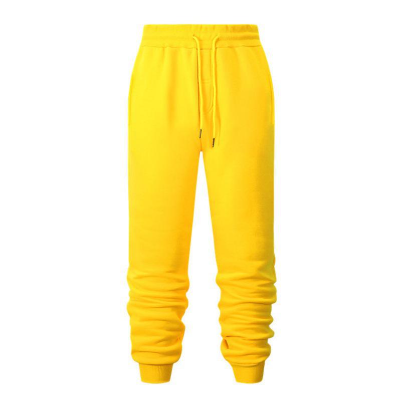 Men's Casual Solid Color Sweatpants - Autumn/Winter 2022 Loose Fit with Cuffed Legs
