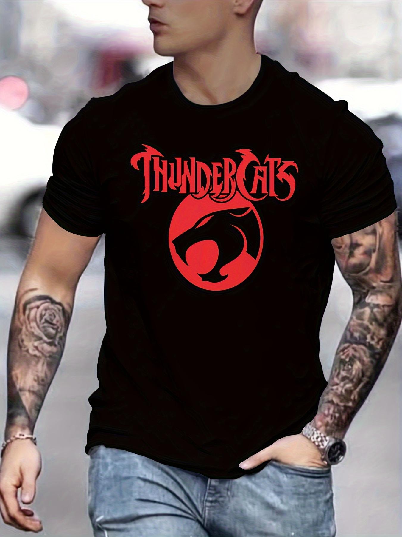 ThunderCats Graphic T-shirt - Red & Black Anime Design with Lion Character XL