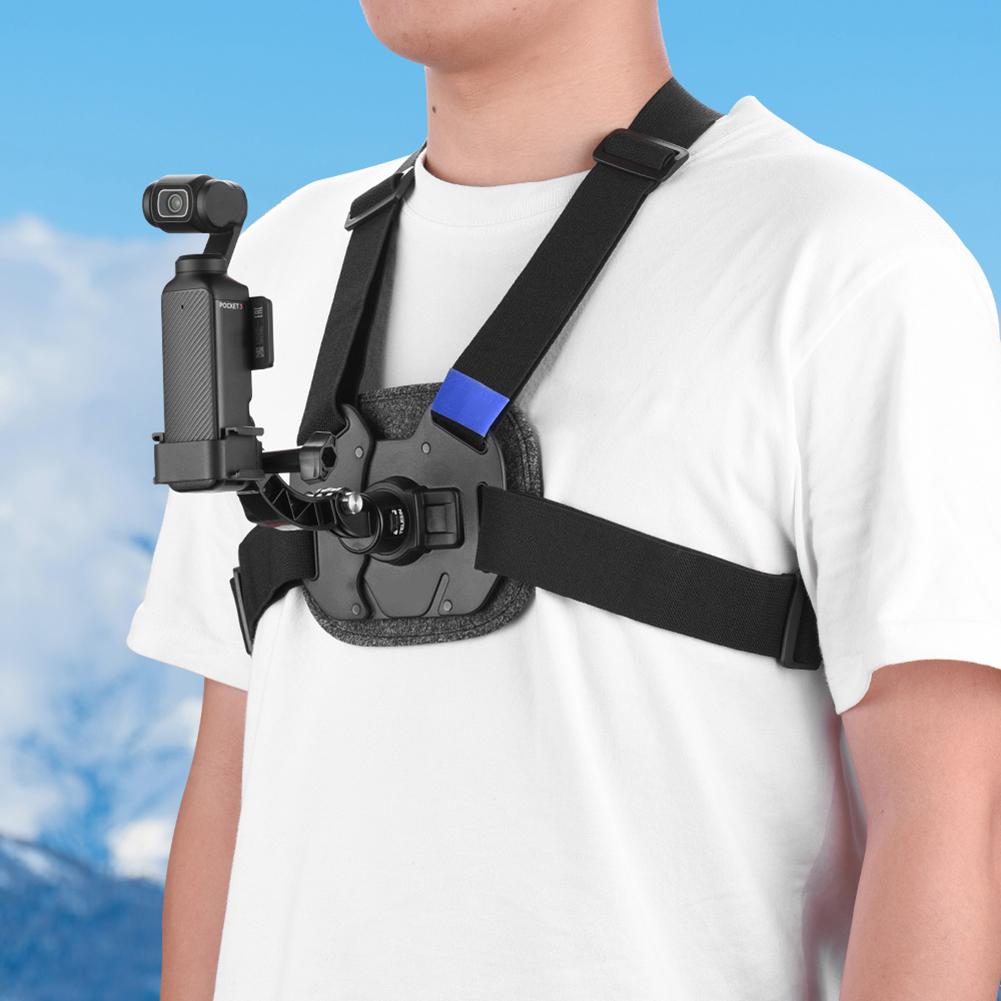 Action Camera Chest Mount Adjustable Chest Strap for DJI OSMO POCKET 3 Camera Accessory Compatible with Insta360 Go2/Osmo