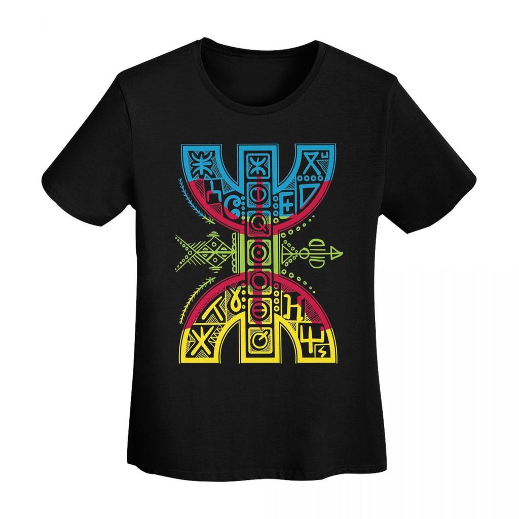Kabyle Jewelry Amazigh Morocco TShirt Women Short Sleeve T Shirts Round Neck Clothing Cotton Summer Tees Streetwear