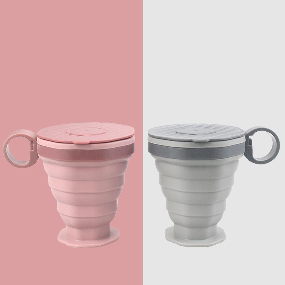 220ml Retractable Cups with Removable Handle Telescopic Cups Collapsible Silicone Cup Outdoor