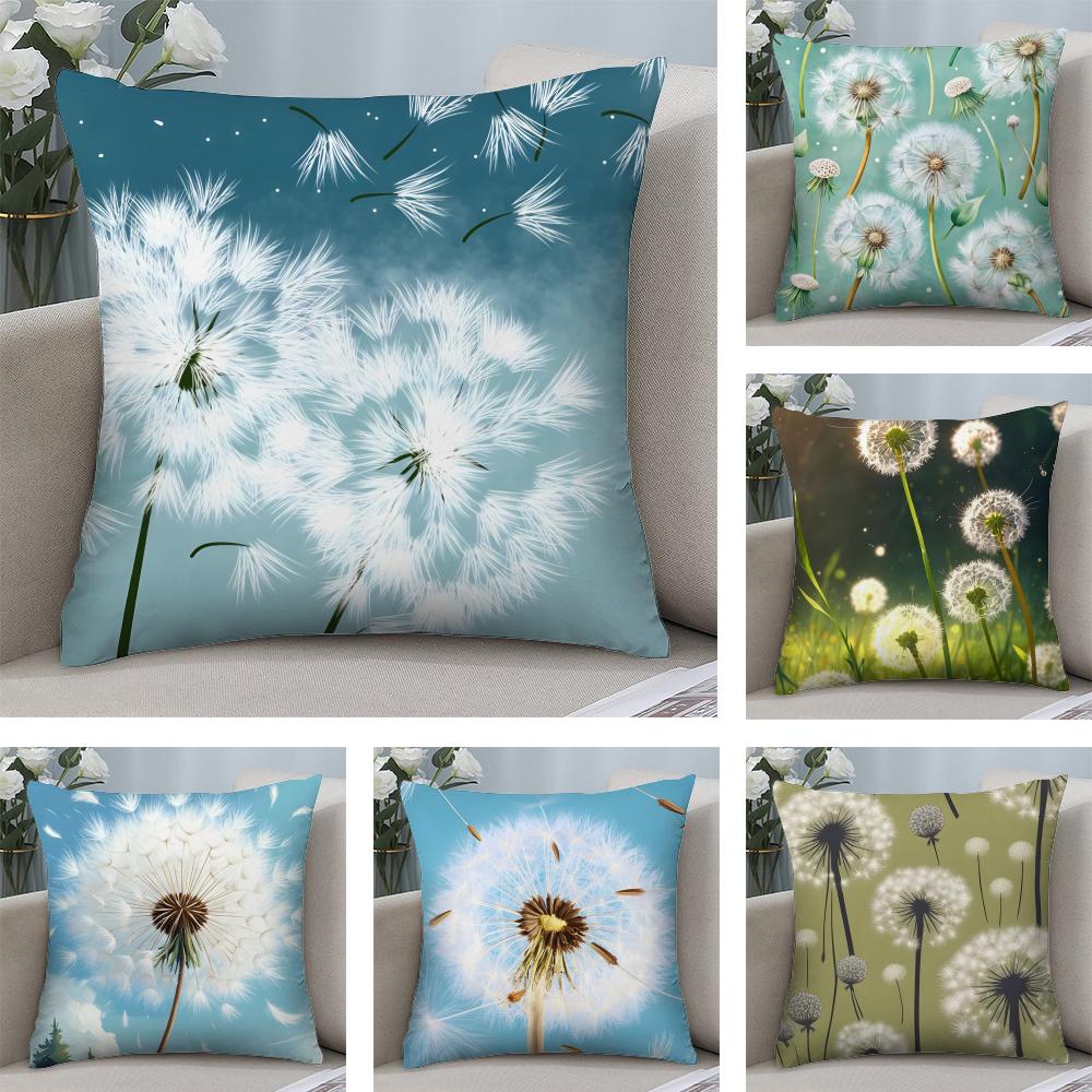 Dandelion Fashion Cushion Cover Plush Fabric Soft DoubleSided Printed Sofa Warm Winter Home Child Gift Pillow Case