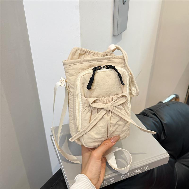 Mobile Phone Bag Summer Outdoor Lightweight Bow Bundle Messenger Bag Waterproof Thermal Insulation Kettle Bag Women'S Shoulder Bag