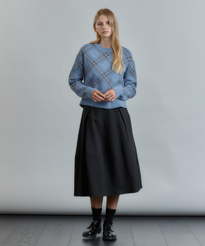 MIND BRIDGE WOMEN [W] Check Jacquard Knit