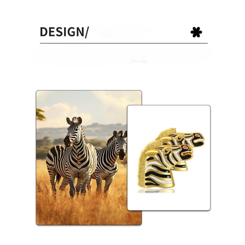 1 Stück Vintage goldene Zebrakopf-Brosche, Vintage Tier-Pferdekopf-Brosche, Brustblume, Accessoire