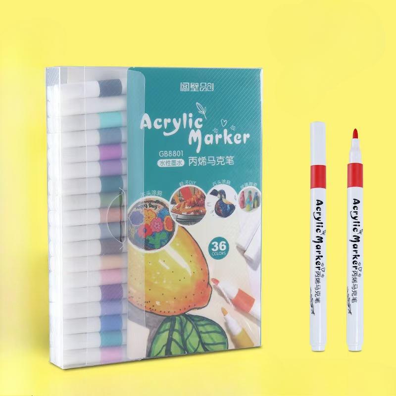 

Набор из 12-80 цветов, акриловая краска, маркер, наскальная живопись для детей, граффити, камень, керамика, стекло, дерево, товары для творчества 36 Colors