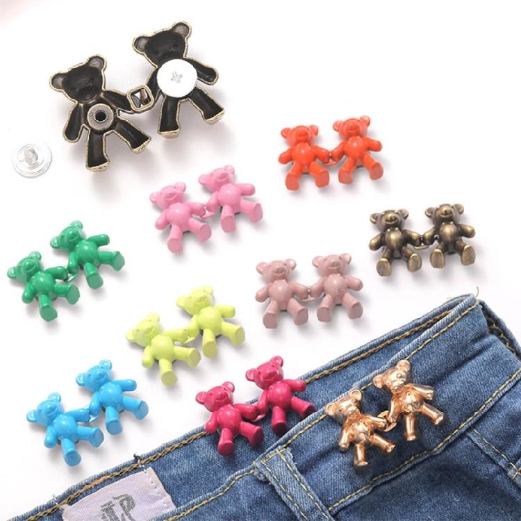 Colorful Bear No Sew Waist Button Jeans Buttons Cute Bear Jeans Buttons Pins