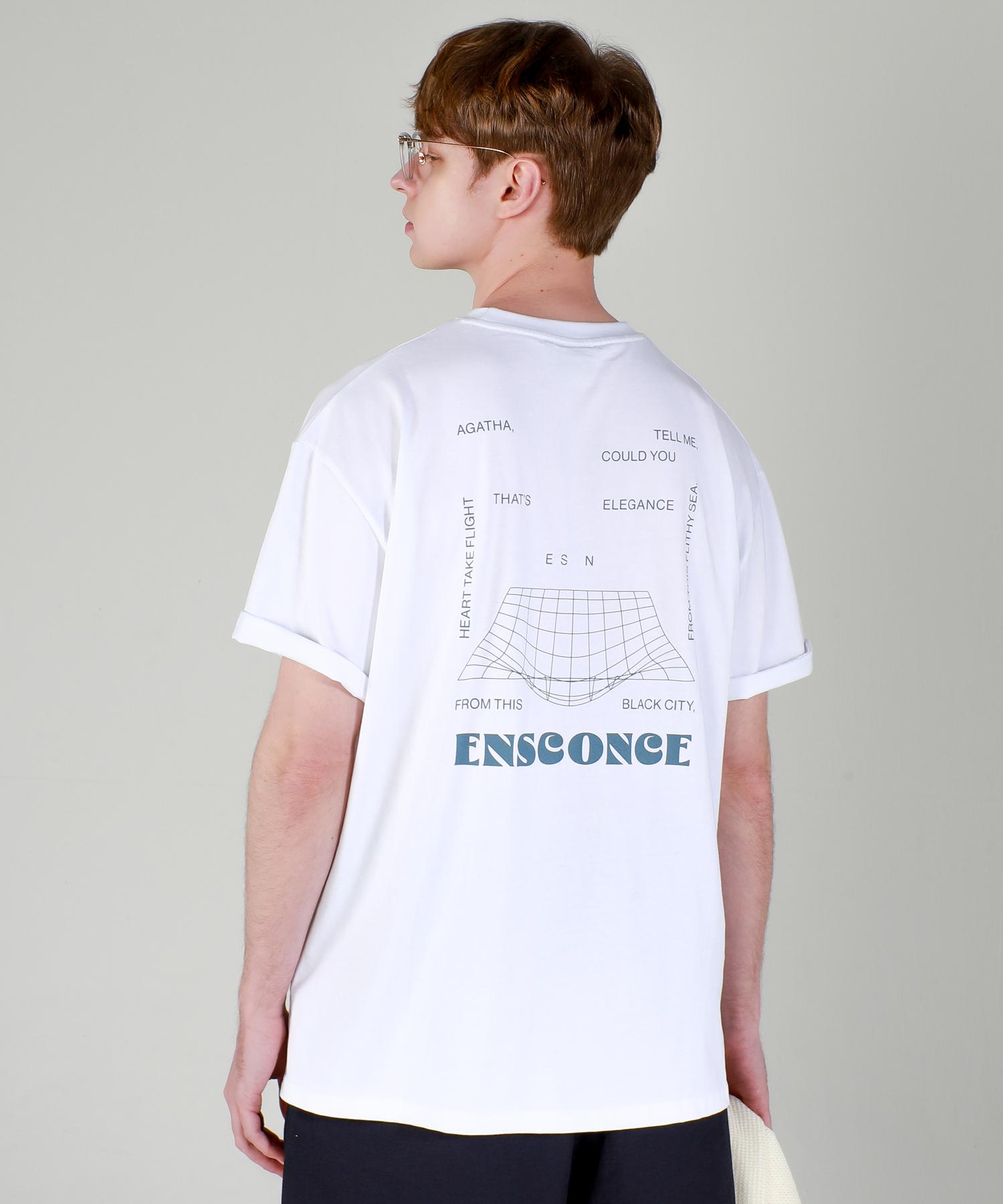 Iesn Big Grid Artwork Oversized T-Shirt White L