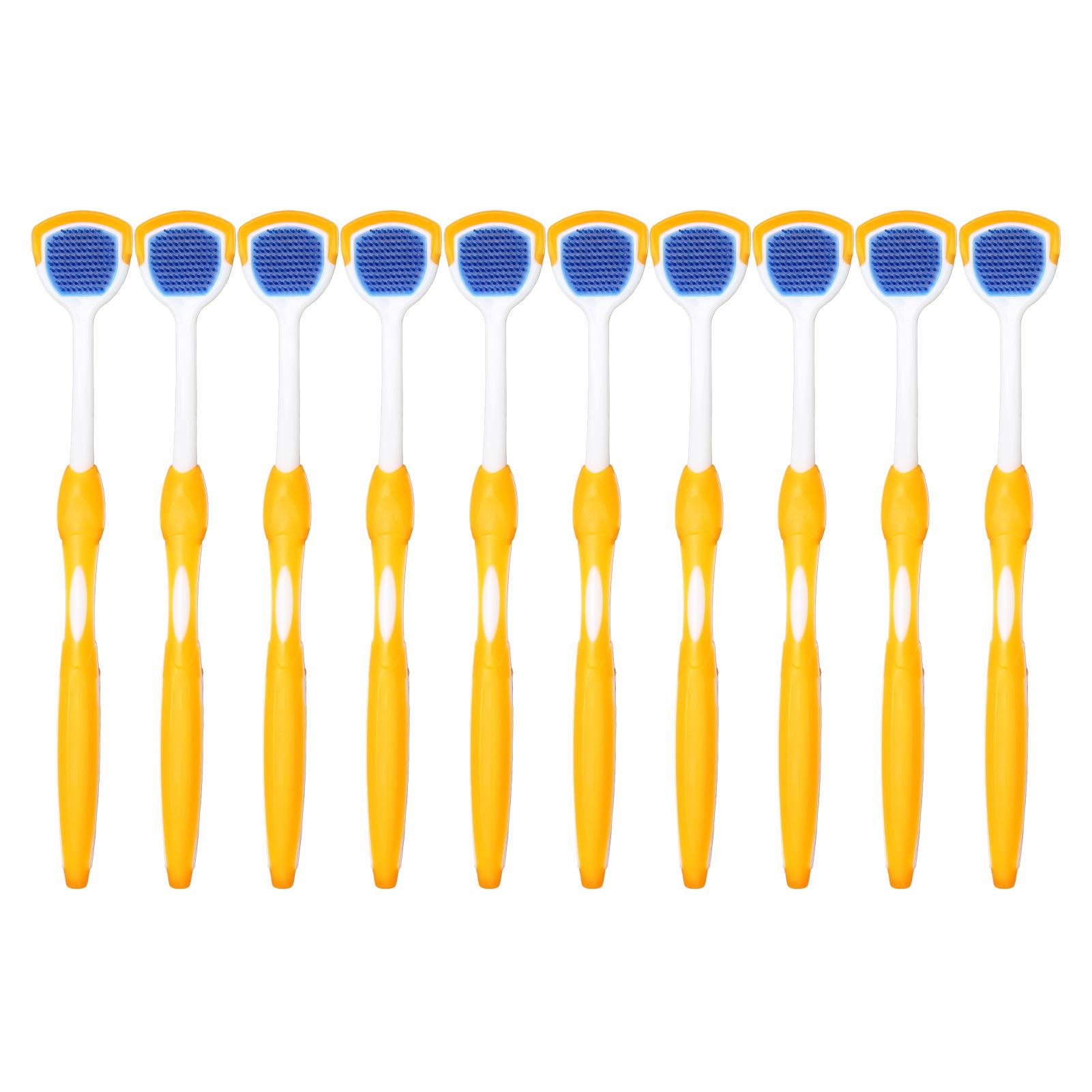 

10Pcs Tongue Scraper Ergonomic Design Silicone Freshen Breath Dental Plaque Removal Tongue Cleaner for Tongue Mouth