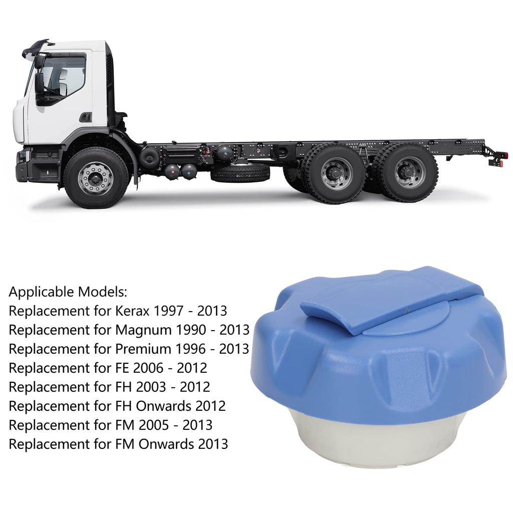 Yctze Fuel Outlet Cap, 7421075531 Key Truck Fuel Tank Cap Blue Sealing Gas Tank for Kerax 1997 ‑ 2013