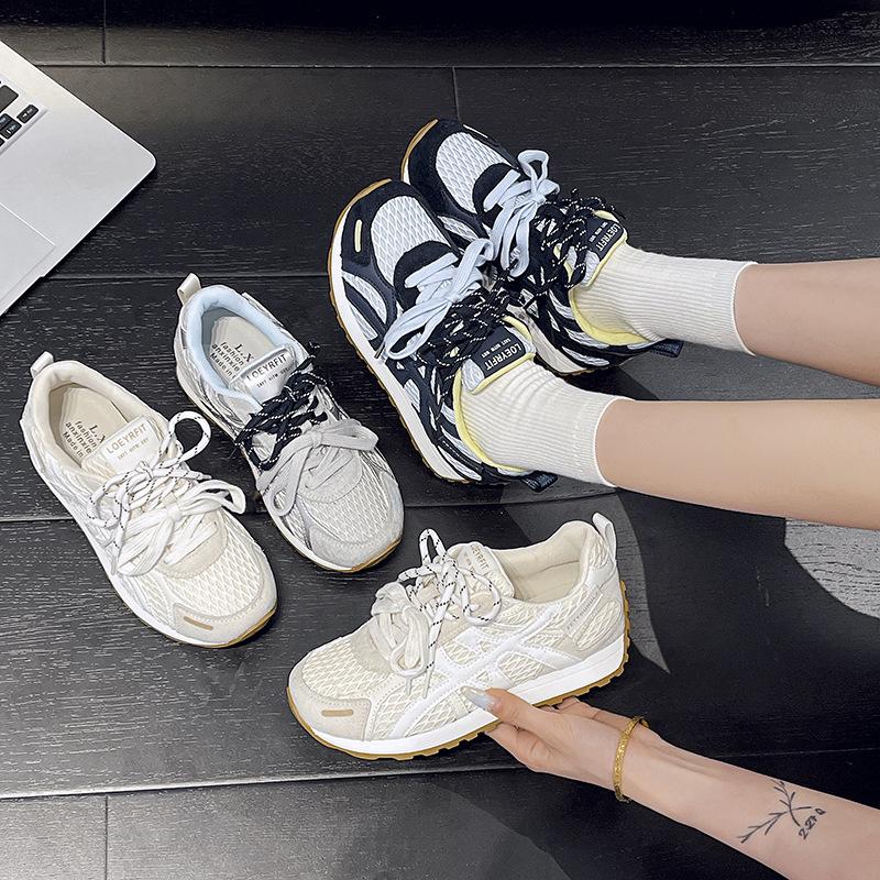 2025 Summer and Autumn Versatile Fashion Korean Version of Casual New Forrest Gump Shoes Women's Comfortable Mesh Breathable Soft Sole Sports Shoes T