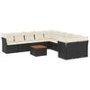 Vidaxl 11-Cz. Garden Lounge Set, Cushions Black Rattan Pe