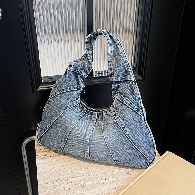 

Vintage Denim Women Totes Brand Fashi Causal Shoulder Bag Large Capacity Female Shopper Hobo Armpit Bag 40x8x21cm