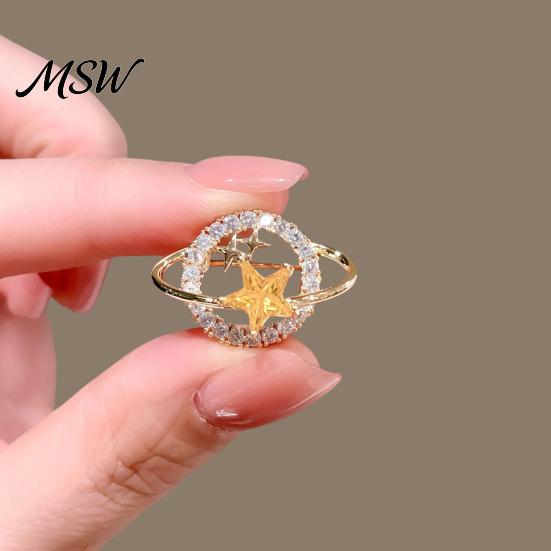 Elegant Bags Accessory Rhinestone Planet Star Brooch Pin, Hollow Badge Decorative Jewelry, Clothing for Suits Coats Scarves Shawls Starry Jewelry