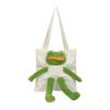 [Quikaboo] Tote Bag, Women's, Canvas, Frog Plush Toy, Funny Bag, Shoulder Bag, Shoulder Bag, Cute Bag, Large Capacity, For Children, Compatible with