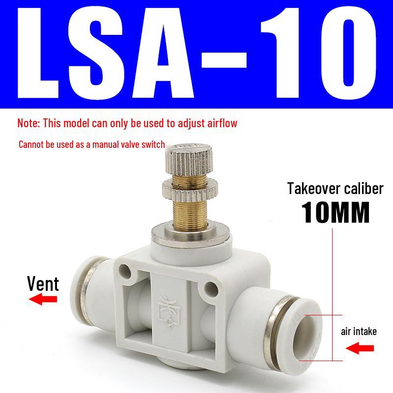 Adjustable Airflow Throttle Valve with Quick Connect (LSA 4/6/8/10mm)
