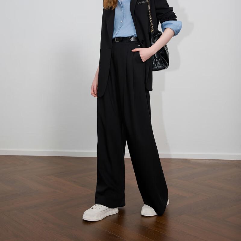 Sancai 2025 Autumn Loose Drape Wide-Leg Casual Trousers