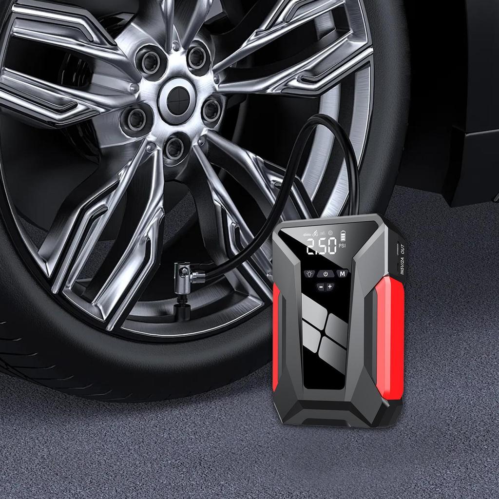 For Car Car Battery Starter Charger Car Battery Jump Pack Long-Lasting Auto Booster Pack Tire Inflator Accessories For Work