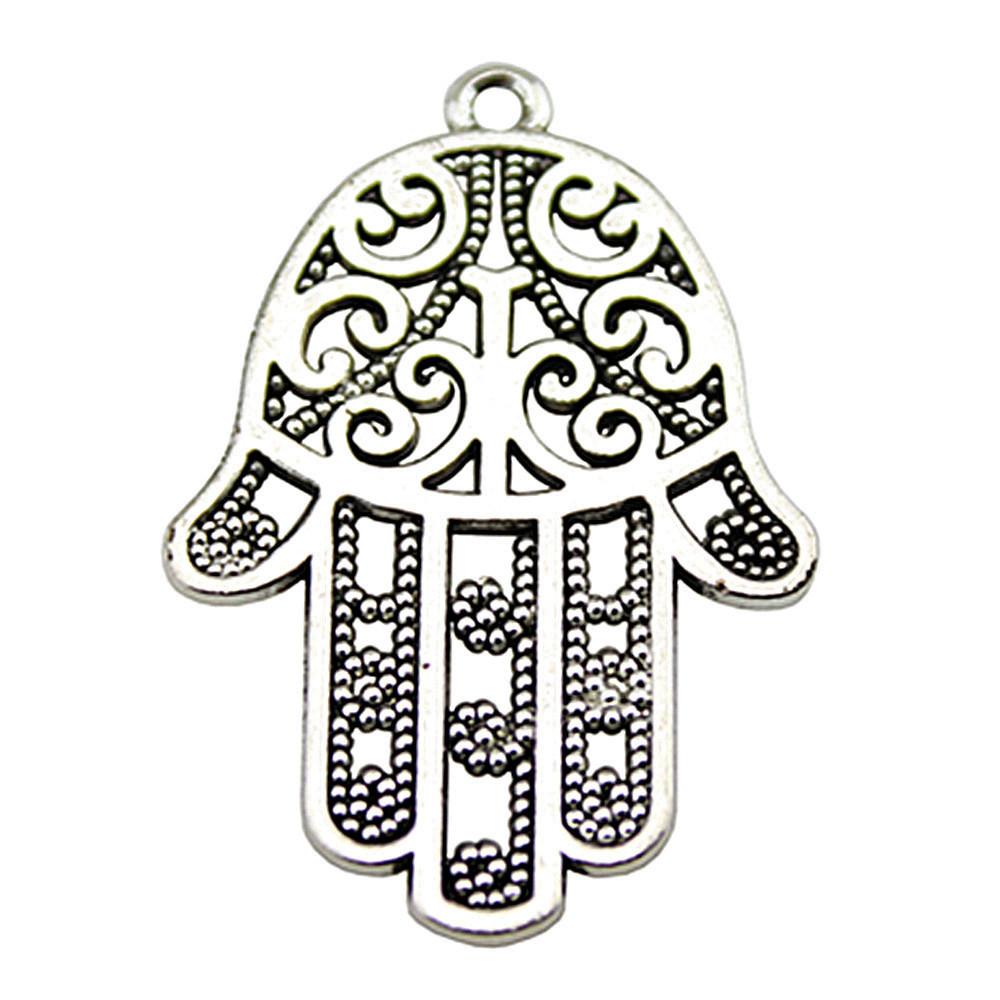 Alloy Hamsa Hand Charms Amulet Pendants For Good Luck Jewelry Making