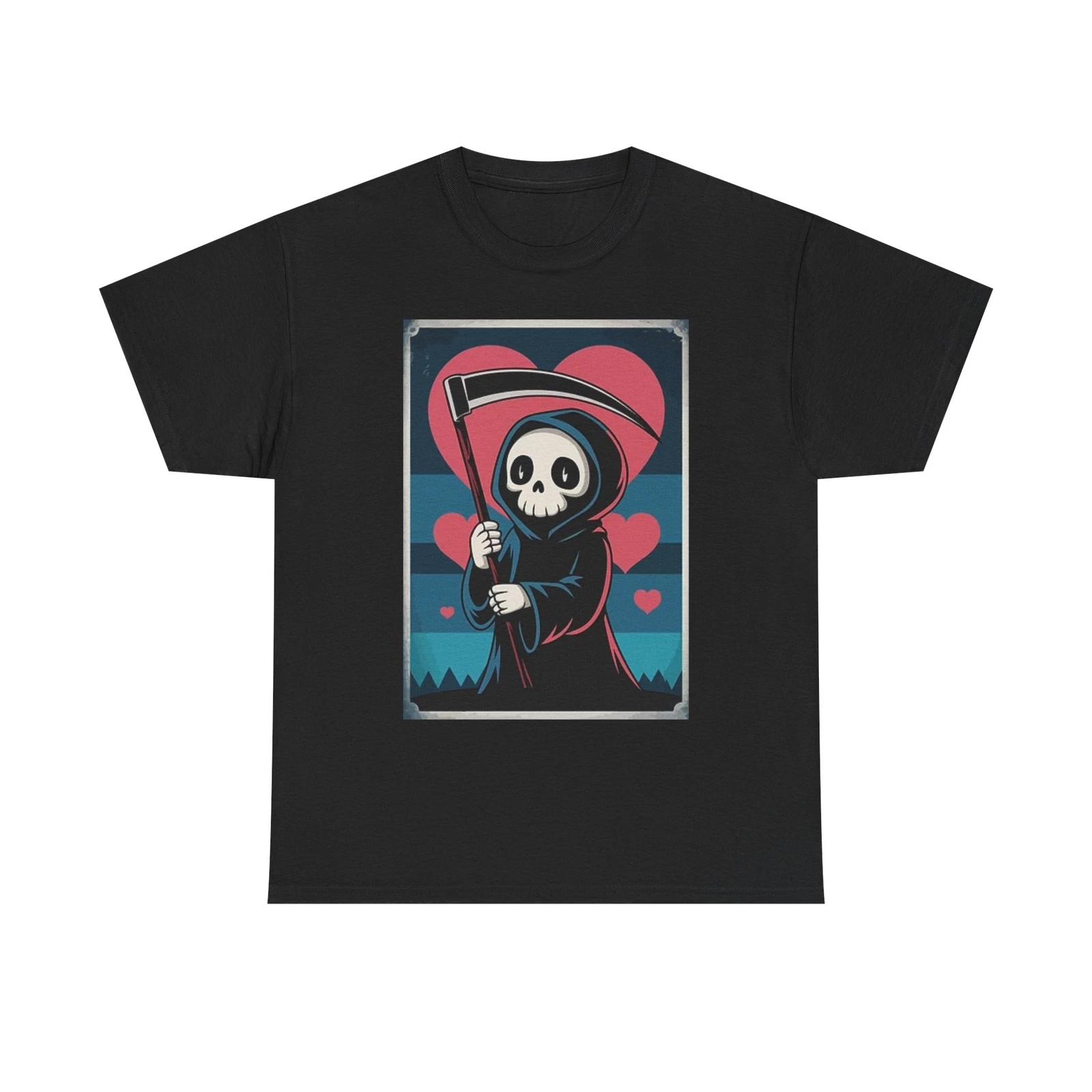 Men s and Women s T-shirts Grim Reaper Love Hearts M