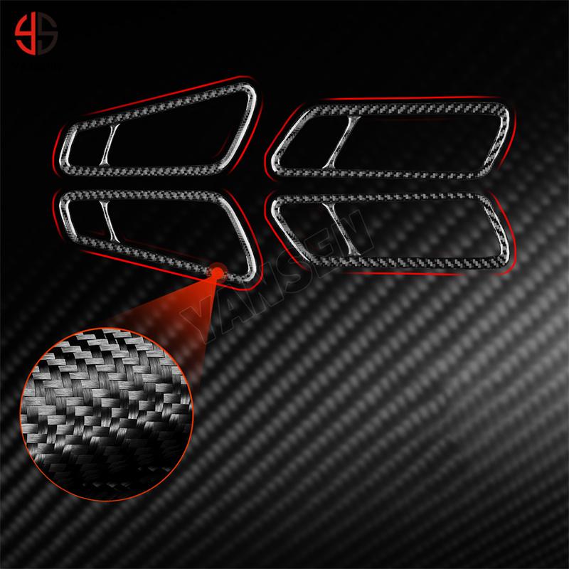 For VW Volkswagen Passat B6 2006-2011 Door Handle Frame Trim Cover Parts Soft Real Carbon Fiber Sticker Car Interior Accessories