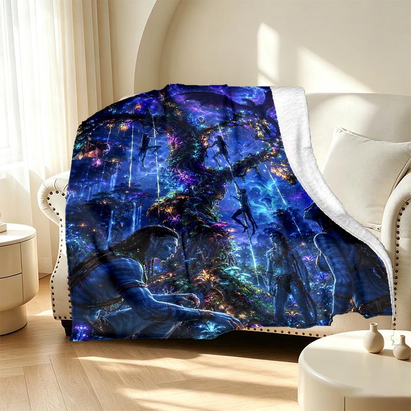 Avatar Pattern Blanket for Home Decoration, Bed, Sofa, Car Travel, Camping, Suitable for All Seasons, Birthday Christmas Gift