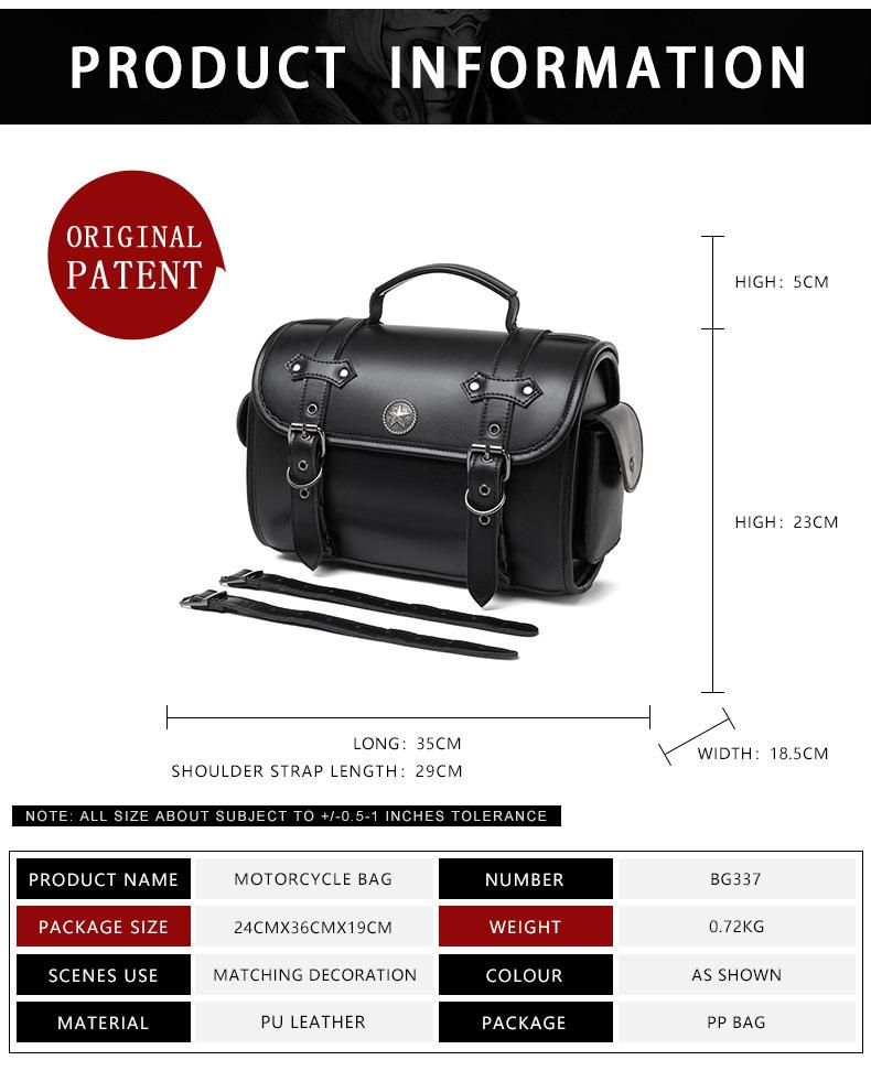 Motorcycle Black Universal SaddleBag Large Capacity Side Bags Storage Tool For Harley Waterproof Modified Bag