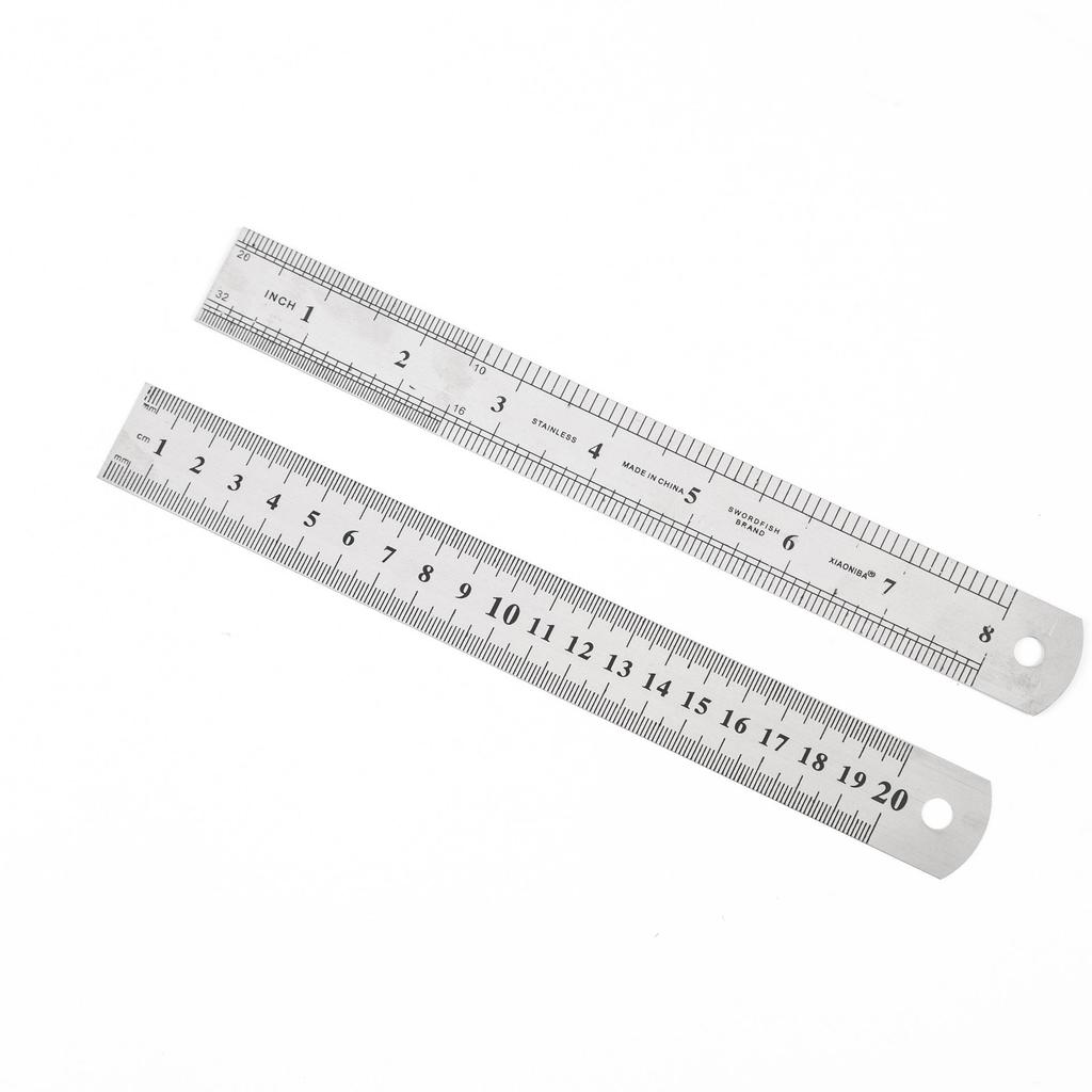 Stainless Steel Double-Sided Ruler: 15/20/30/60/100 cm, 0.5-0.7 mm Thick for Art and Measurement