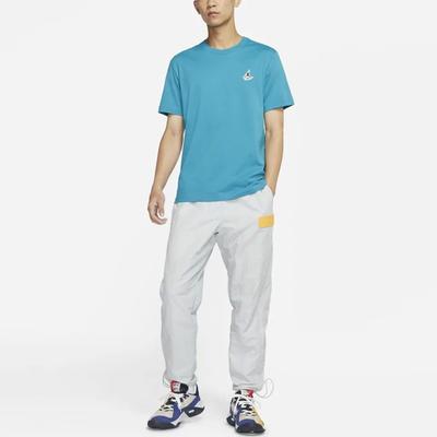 T Shirts Men's Blue Crew Neck Moderate Straight Fit DH3613-474