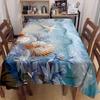 Summer Ocean Beach Rectangle Tablecloth Wedding Party Decor Seashells Starfish Palm Tree Table Cloths Kitchen Dining Table Decor