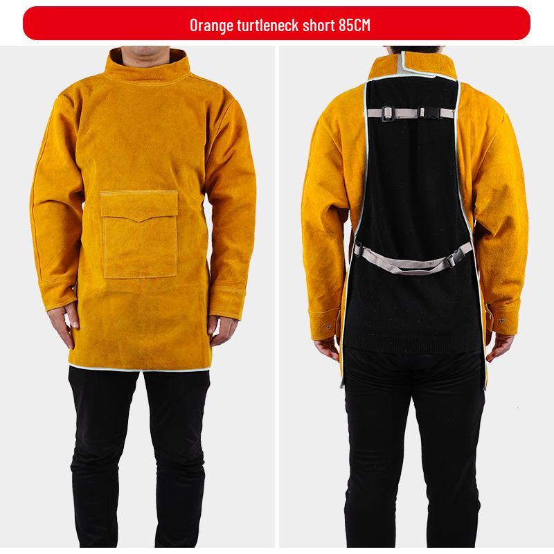 Cowhide Welding Suit – Flame Retardant, Anti-Scald, High-Temperature & Wear Resistant Leather Apron for Welders.