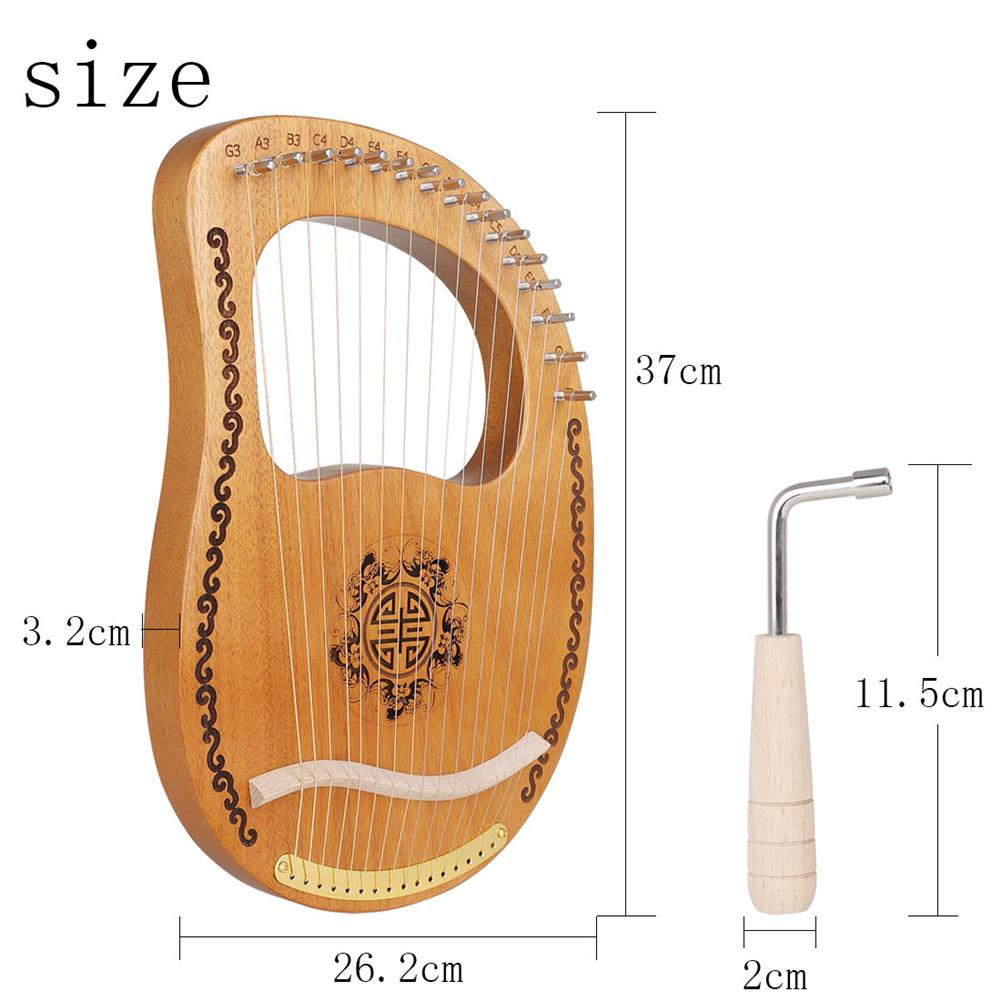 Wooden Harp 16 String Harp 16 Tone Portable Lyre Percussion Musical Instrument Beginner Tools Mahogany Harp Lyre