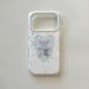 Korean wind ins little fresh stars cute blue love bear apple 13 atmosphere mobile phone case 16pro new iphone17promax with chain 15 double 14p