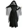 Halloween costume black cape ghost bride vampire bad witch