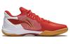 Li Ning Textile, Synthetic Leather Cushioning Slip Resistant Low Top Badminton Shoes Unisex Red AYZU011-1