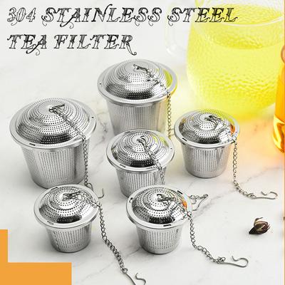 304 Stainless Steel Chain Tea Leaf Infuser Filter Hot Pot Brine Kitchen Soup Seasoning Ball Creative Mesh Herbal Spice Filter