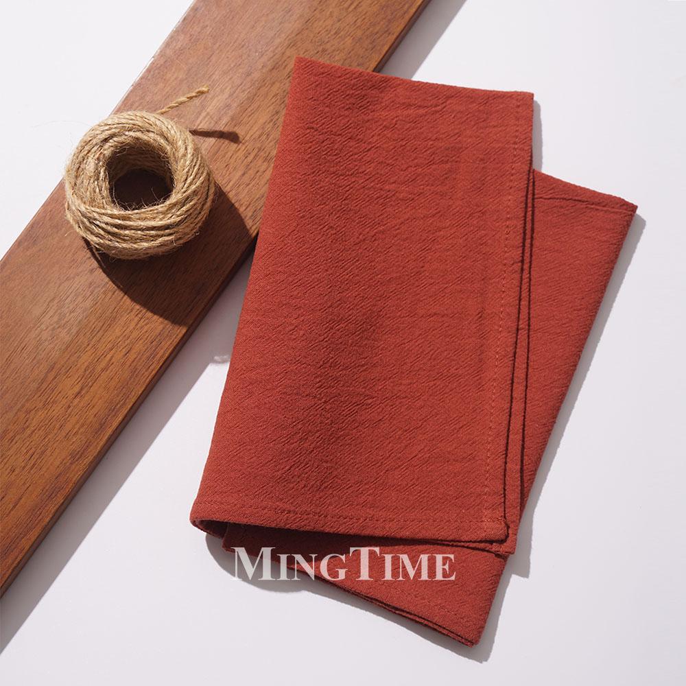 6pcs Cloth Napkins 40cm X 40cm Plain Washed Cotton Vintage Reusable Table Napkin for Gatherings Wedding Baby Shower Dinner Party