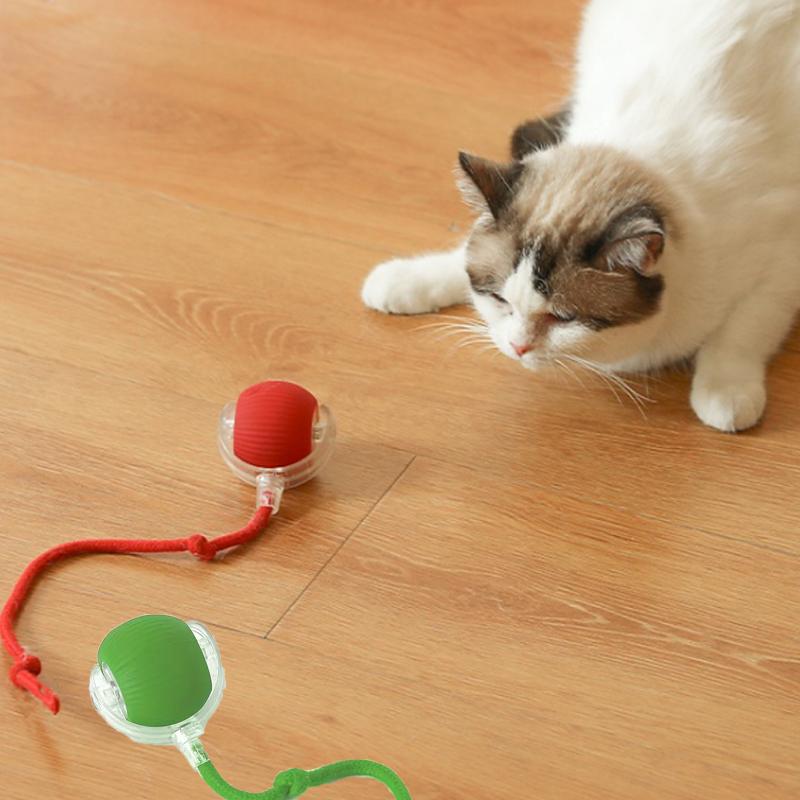 Long tail toy ball USB rechargeable cat training toy, training cat observation and capture abilities, suitable for all cats