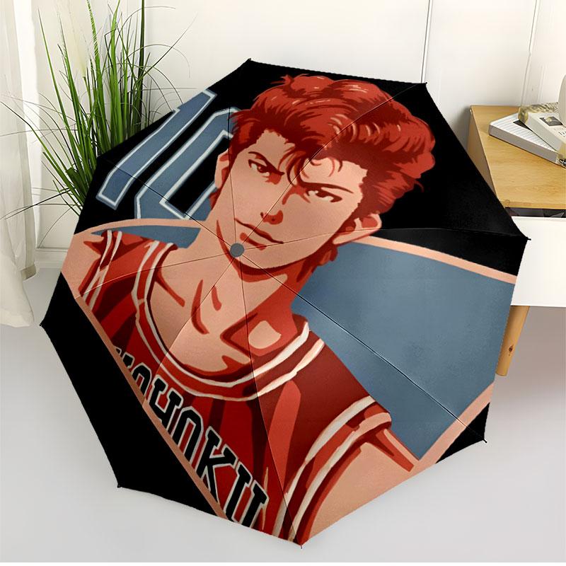 SLAM DUNK Print Automatisk Åben Lukke Paraply, Bærbar Foldbar Paraply, til Udendørs Pendling Campingtur, Ideel Fødselsdagsgave