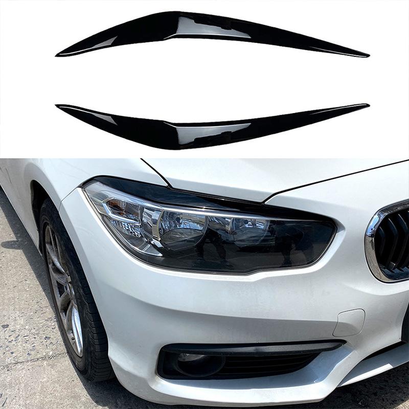 Front Headlight Eyelid Eyebrow Trim Headlight Eyebrow Eye Lid Protection Decoration for BMW 1 Series F20 F21 2015-2019 Stickers