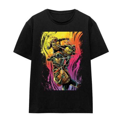 Teenage Mutant Ninja Turtles Unisex Adult Hot Rainbow Warriors T-Shirt